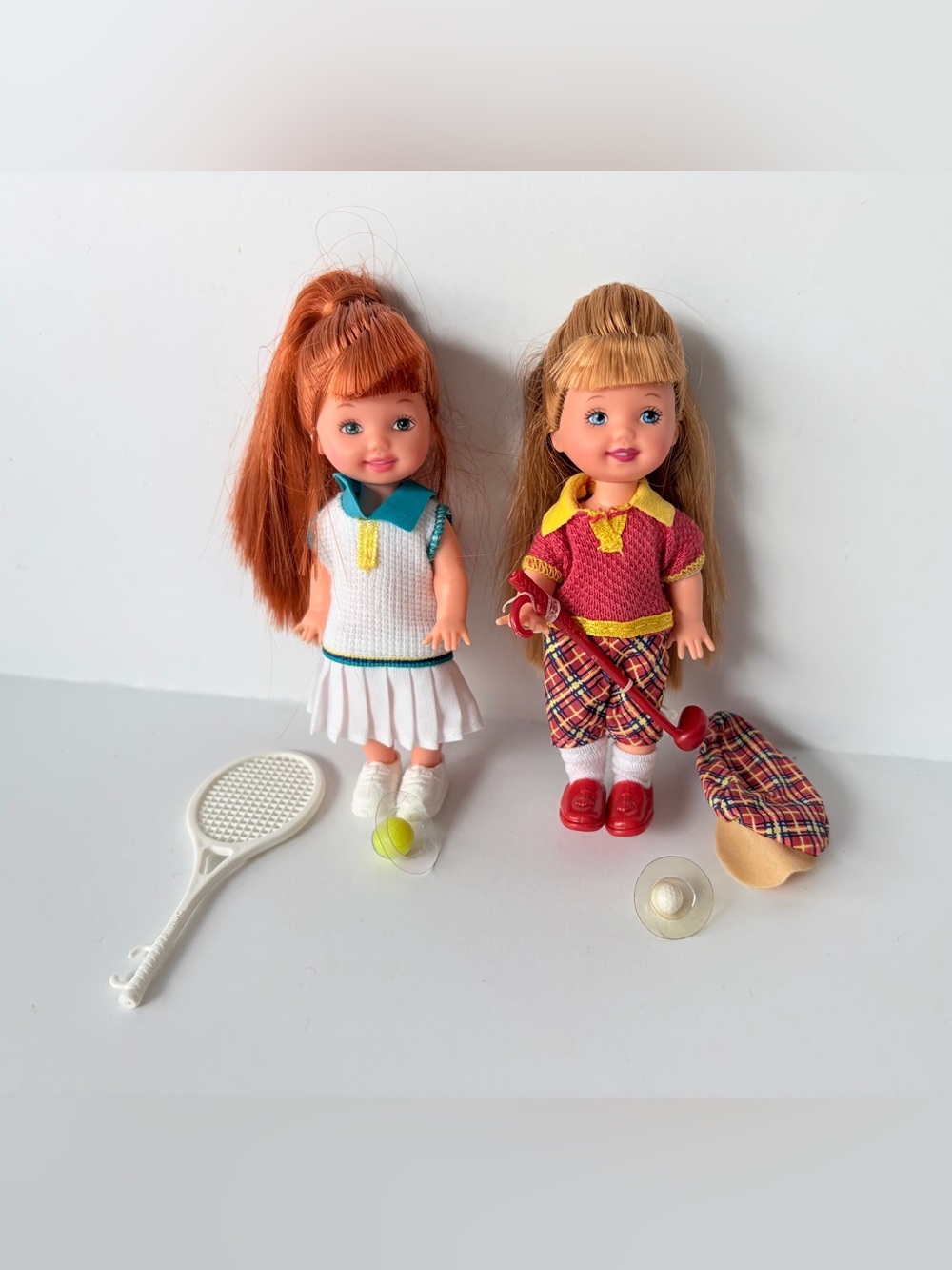 Vintage Kelly dolls - tennis and golfing dolls